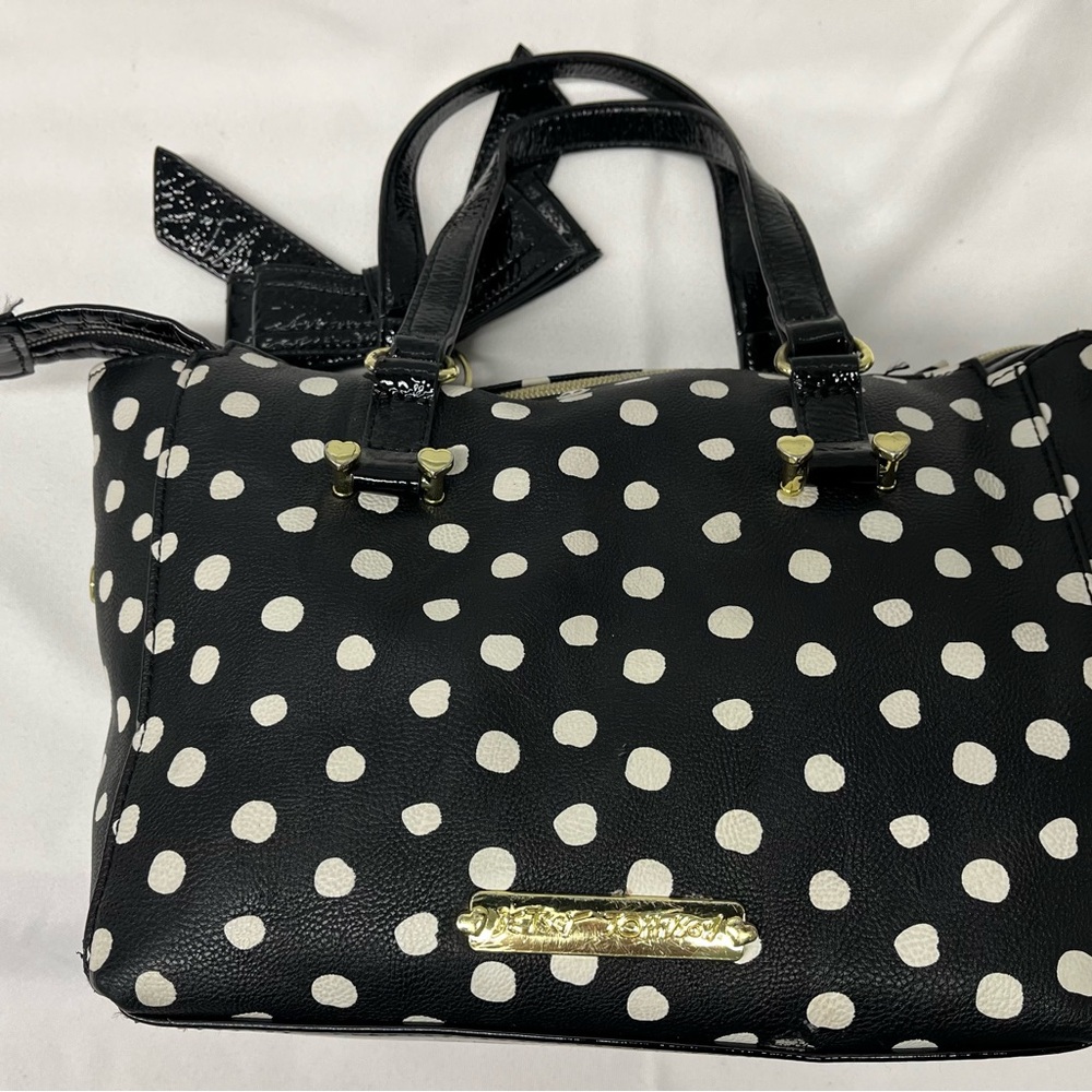 Betsy Johnson Black Polka Dot Handbag